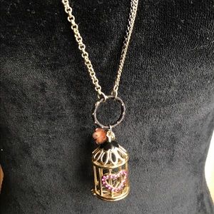 Betsey Johnson bird cage necklace